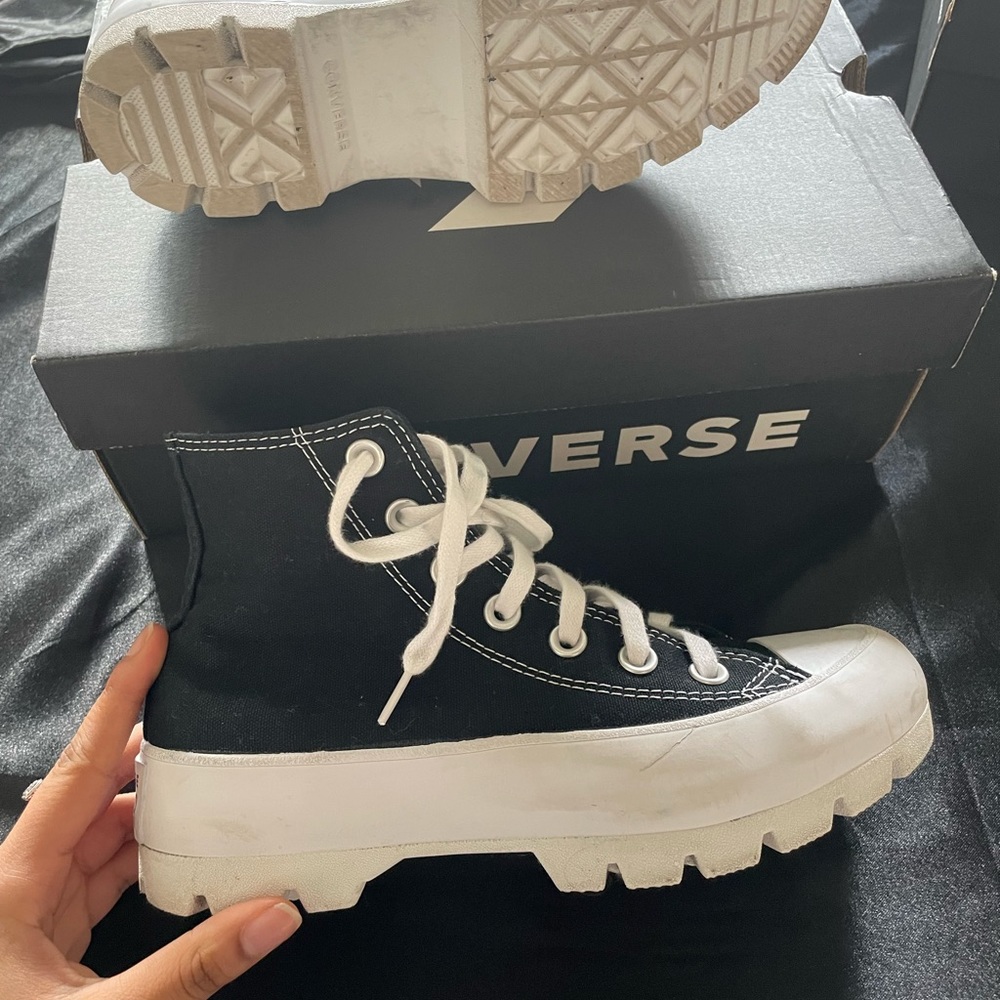 Black platform converses